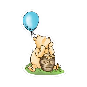 Stickers vintage ourson ours, stickers ballon bleu garçon pour scrapbooking, ordinateur portable, bouteille d'eau, agenda, décoration de chambre d'enfant