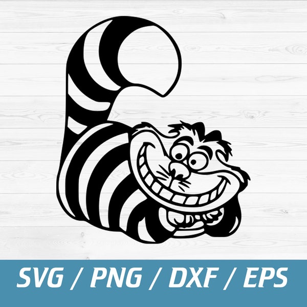 Cheshire Cat svg png dxf eps, Alice in Wonderland, Instant download
