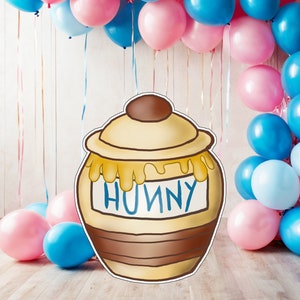 Grande découpe classique en pot Hunny de Winnie l'ourson, décoration d'enseigne de jardin d'anniversaire, fête d'anniversaire, accessoire de découpe, téléchargement immédiat