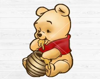 Baby Winnie The Pooh Png, Winnie The Pooh Umriss, Classic Pooh-Dateien, Instant Download