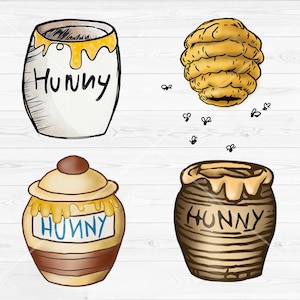 Classic Winnie The Pooh Hunny Pot PNG Images, Bee hive PNG Image, Pooh Honey Pot Clipart, Instant Download
