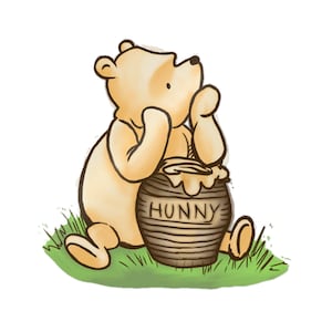 Pooh Honey Bear Die-Cut Stickers for Your Laptop, Scrapbook, Water Bottle - Cute Disney Character Sticker Set, Winnie the Pooh Decals,