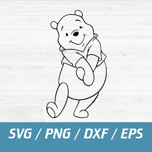 Winnie the pooh svg, winnie the pooh outline clipart, png, pooh svg, winnie the pooh outline svg, Instant Download