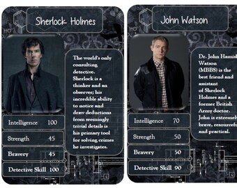 Top Trumps Sherlock unofficial homemade *Digital Download only*