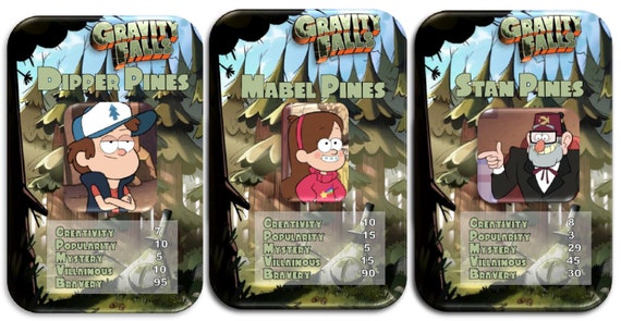 Top Trumps Gravity Falls Unofficial Homemade digital Download Only