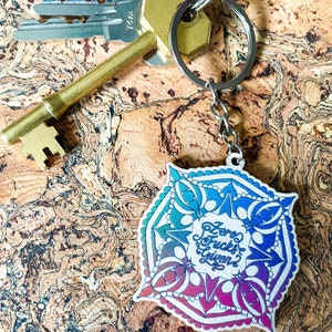 Zero fucks given/wooden keyring/Rude Art/mandala /calligraphy/Offensive Gift/ Cheeky Accessory