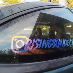 Custom Personalized Instagram Name Vinyl Decal - Waterproof Vinyl IG Decal - Holographic Instagram Decal