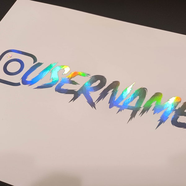 Silver Holographic Custom Instagram Name Personalized Vinyl Decal Sticker