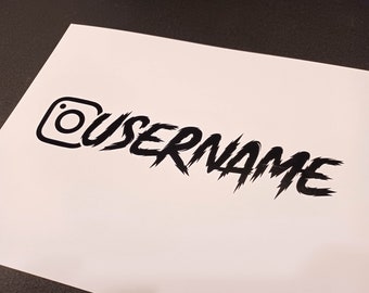 黒のカスタムInstagram名パーソナライズビニールデカール/ステッカー