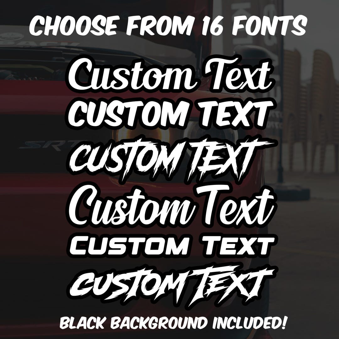 White Custom Text Vinyl Decal Personalized Sticker W/ Background - Etsy
