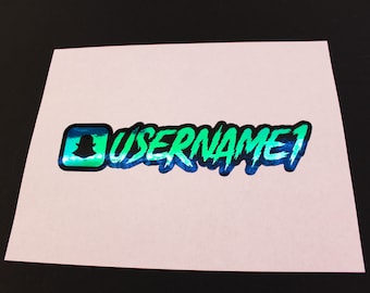 Premium Ocean Holographic Custom Personalized Snapchat Name Vinyl Decal - Waterproof Snap Name Decal - Holographic Snapchat Decal
