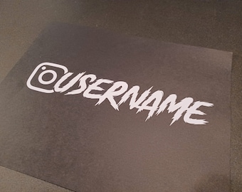 White Custom Instagram Name Personalized Vinyl Decal/Sticker