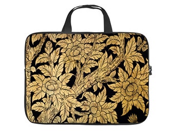 Linomo Computer Bag Sunflower Floral Flower Laptop Sleeve Case Briefcase Messenger Sleeve Laptop Shoulder Bag fits 13 Inch 14 Inch 14.5 Inch Laptop for Women Men Office Kids School