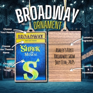 Playbill-inspirerad Broadway-minnessaksprydnad