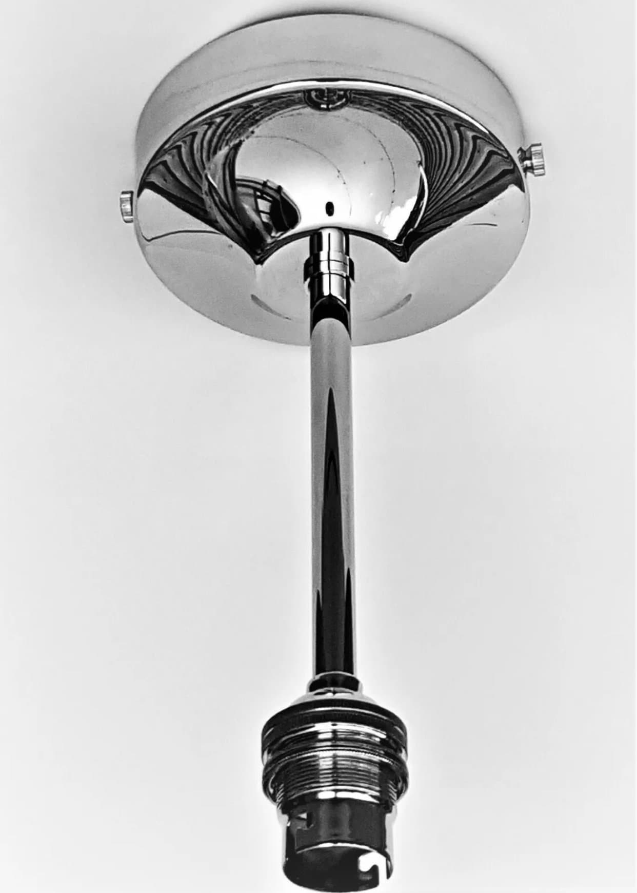 Chrome Ceiling Rose and Lamp Holder With Shade Ring. 8 Inch Etsy UK