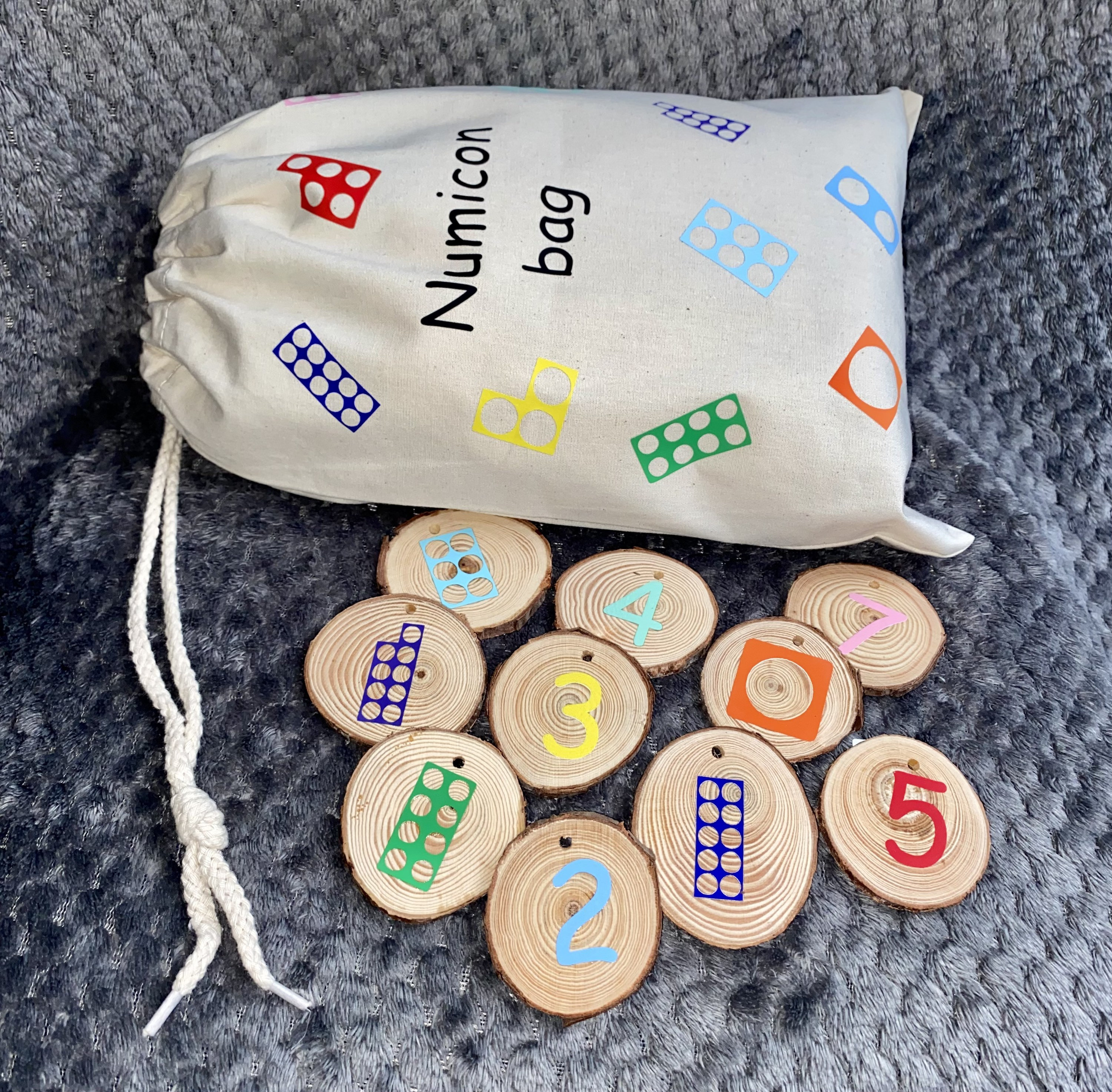 Maths Resource, EYFS, Wooden Numicon Disks, Number Recognition, Home ...