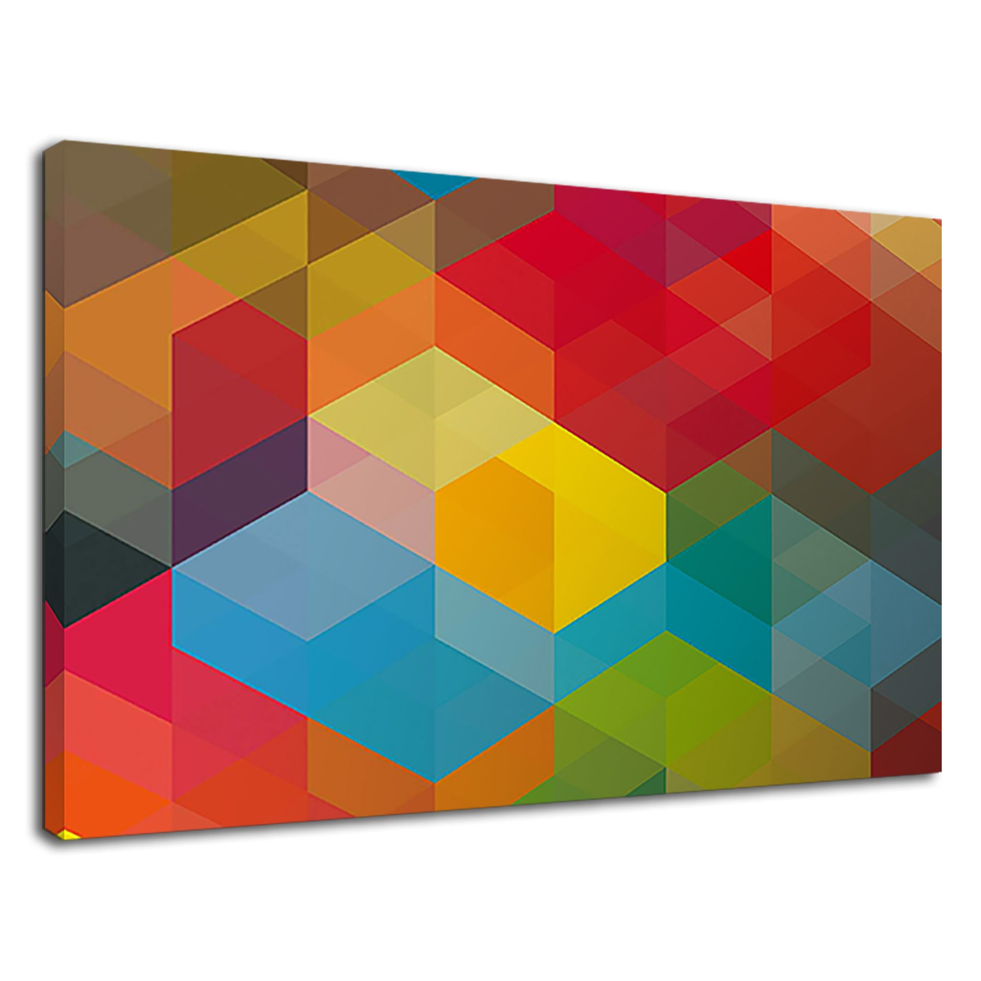 Colorful Shapes Digital Artwork For Drawing Room Canvas Print Etsy