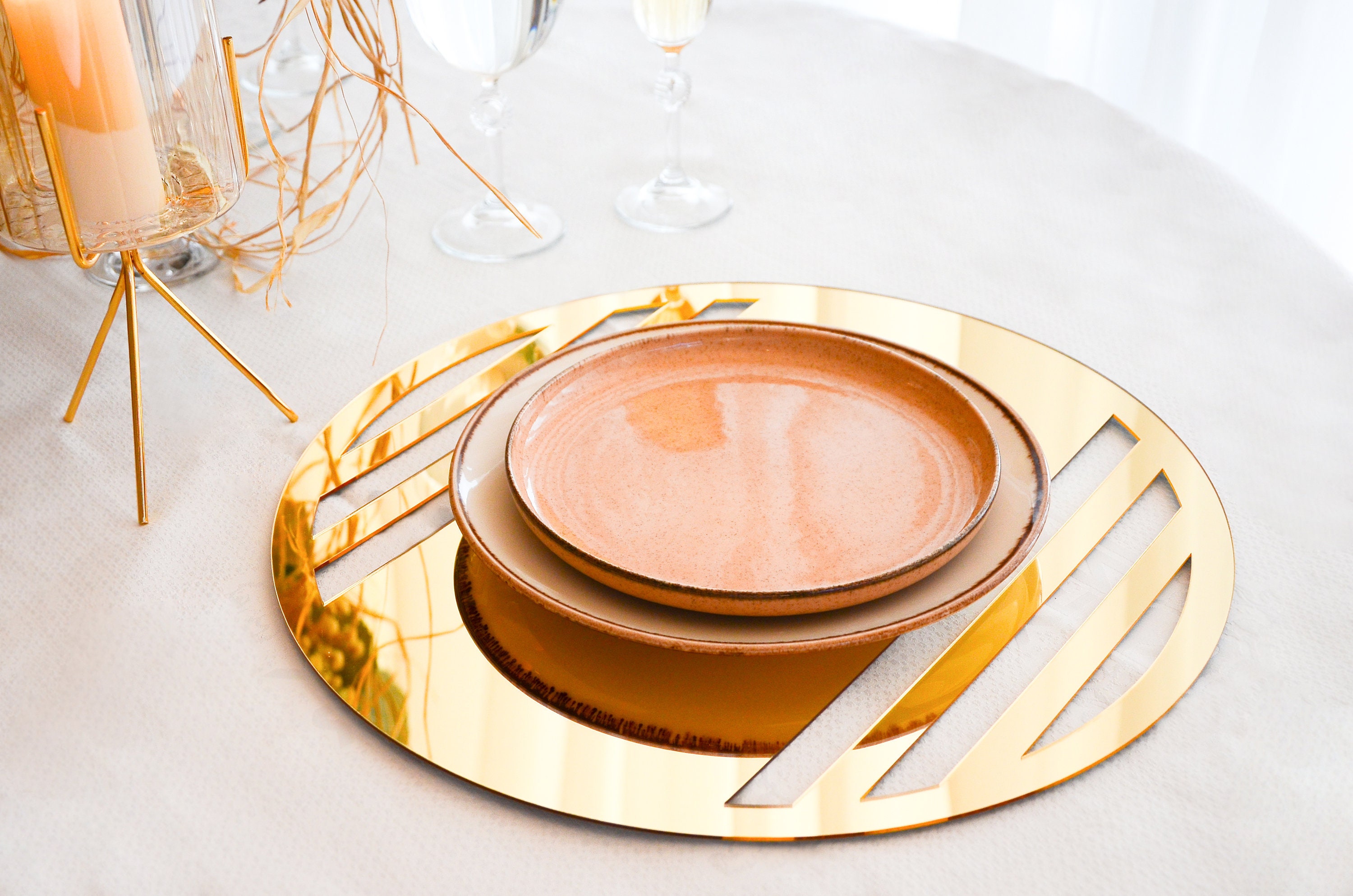 Gold Acrylic Round Placemats High Gloss Acrylics 3mmServing Etsy