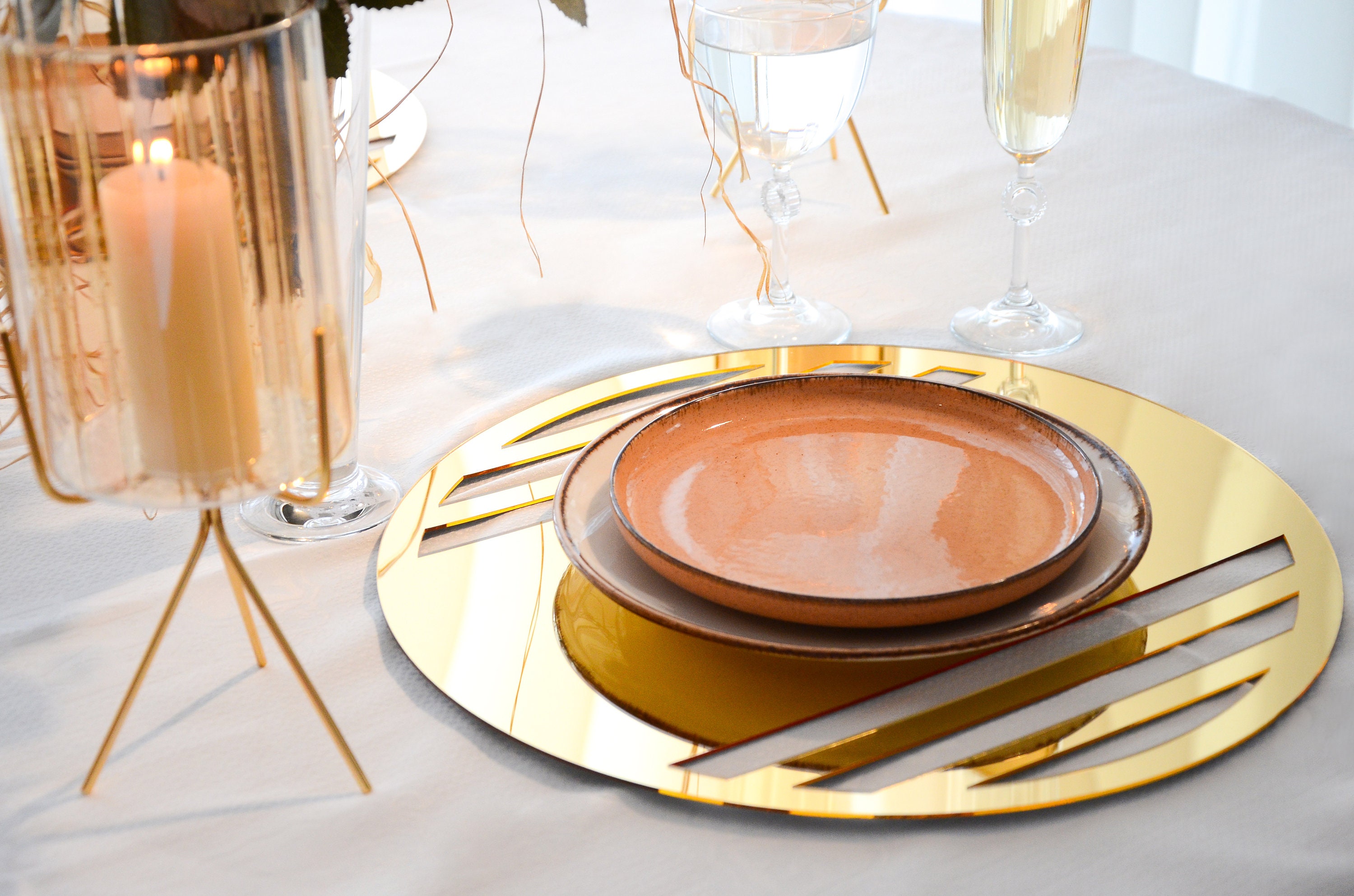 Gold Acrylic Round Placemats High Gloss Acrylics 3mmServing Etsy