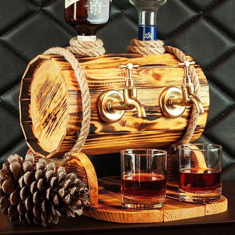 WOOD ALCOHOL FOUNTAIN Western Style Drink Stand Cocktail Etsy