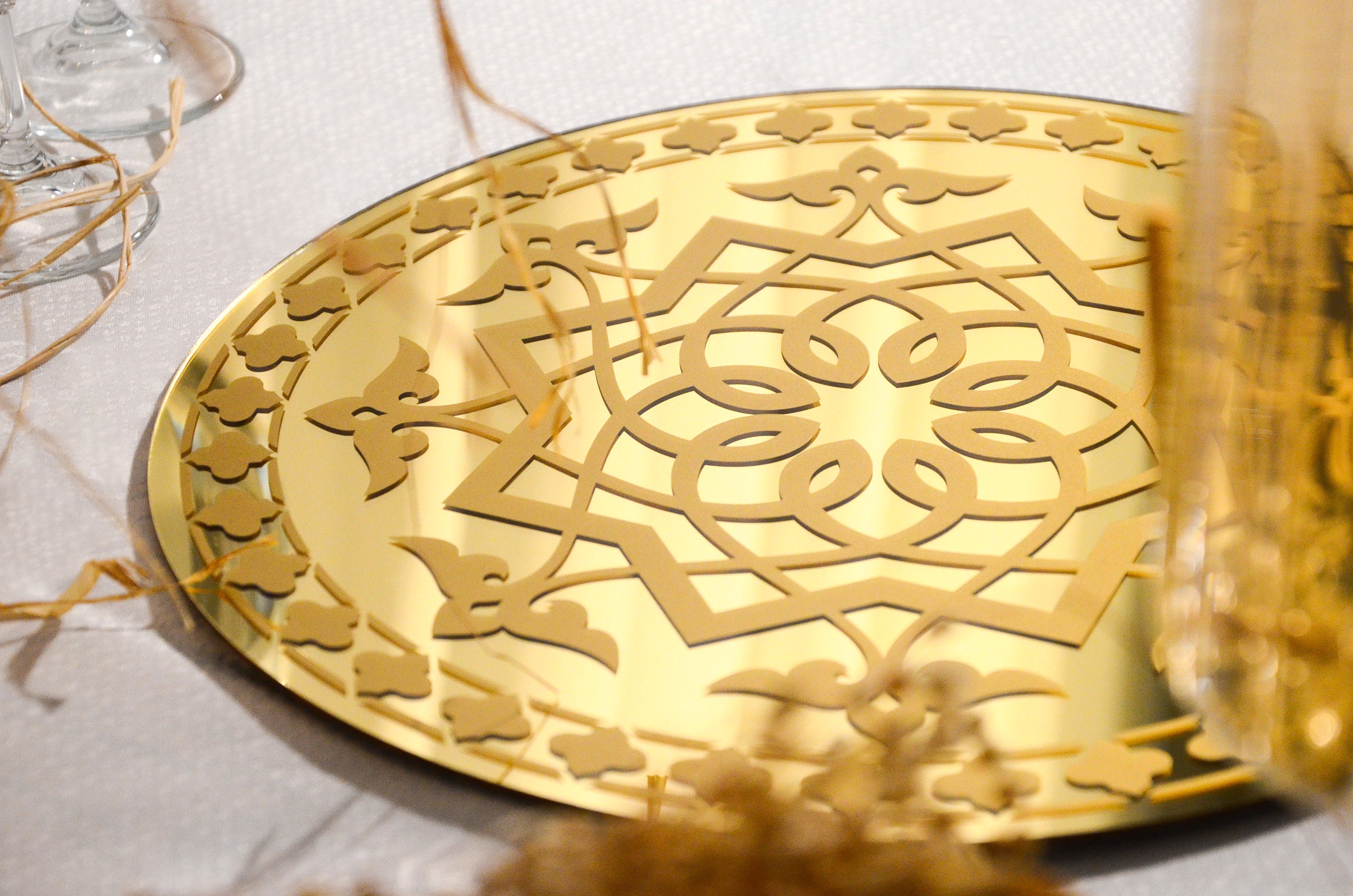 Gold Mirror Acrylic Placemats High Gloss Pink 3mm Serving Etsy