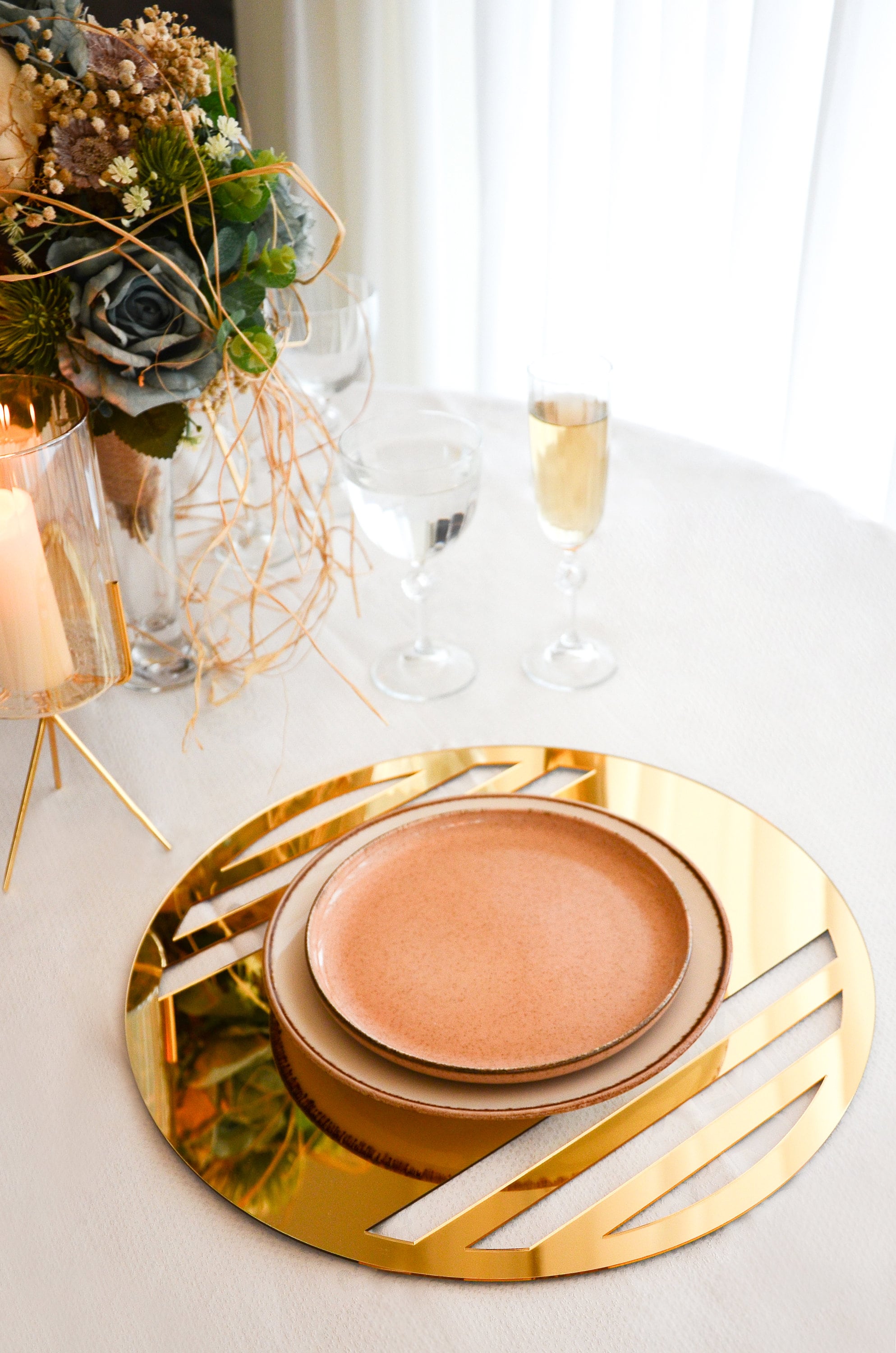 Gold Acrylic Round Placemats High Gloss Acrylics 3mmServing Etsy