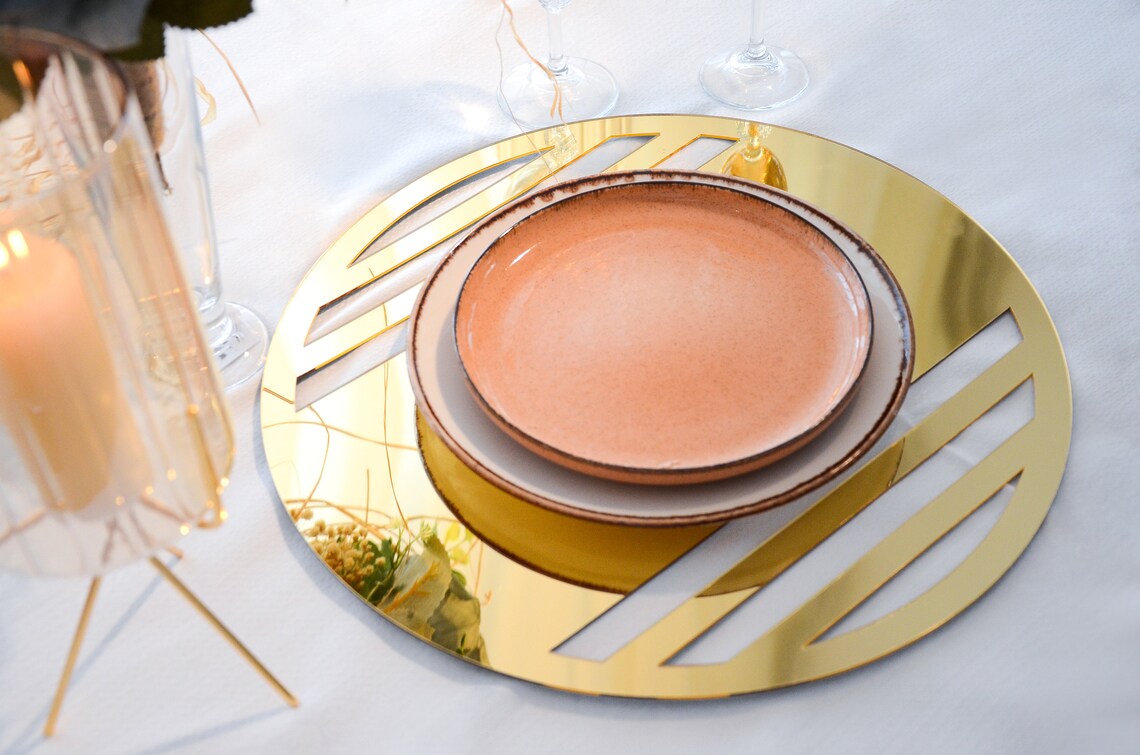 Gold Acrylic Round Placemats High Gloss Acrylics 3mmServing Etsy