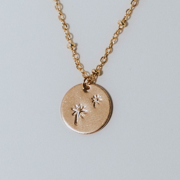 Second Star to the Right 14k Gold Filled or Silver Necklace with Satellite chain, Peter Pan Inspired jewelry