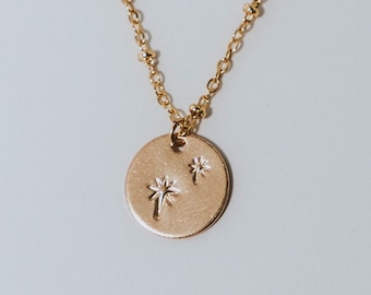 Second Star to the Right 14k Gold Filled or Silver Necklace with Satellite chain, Peter Pan Inspired jewelry