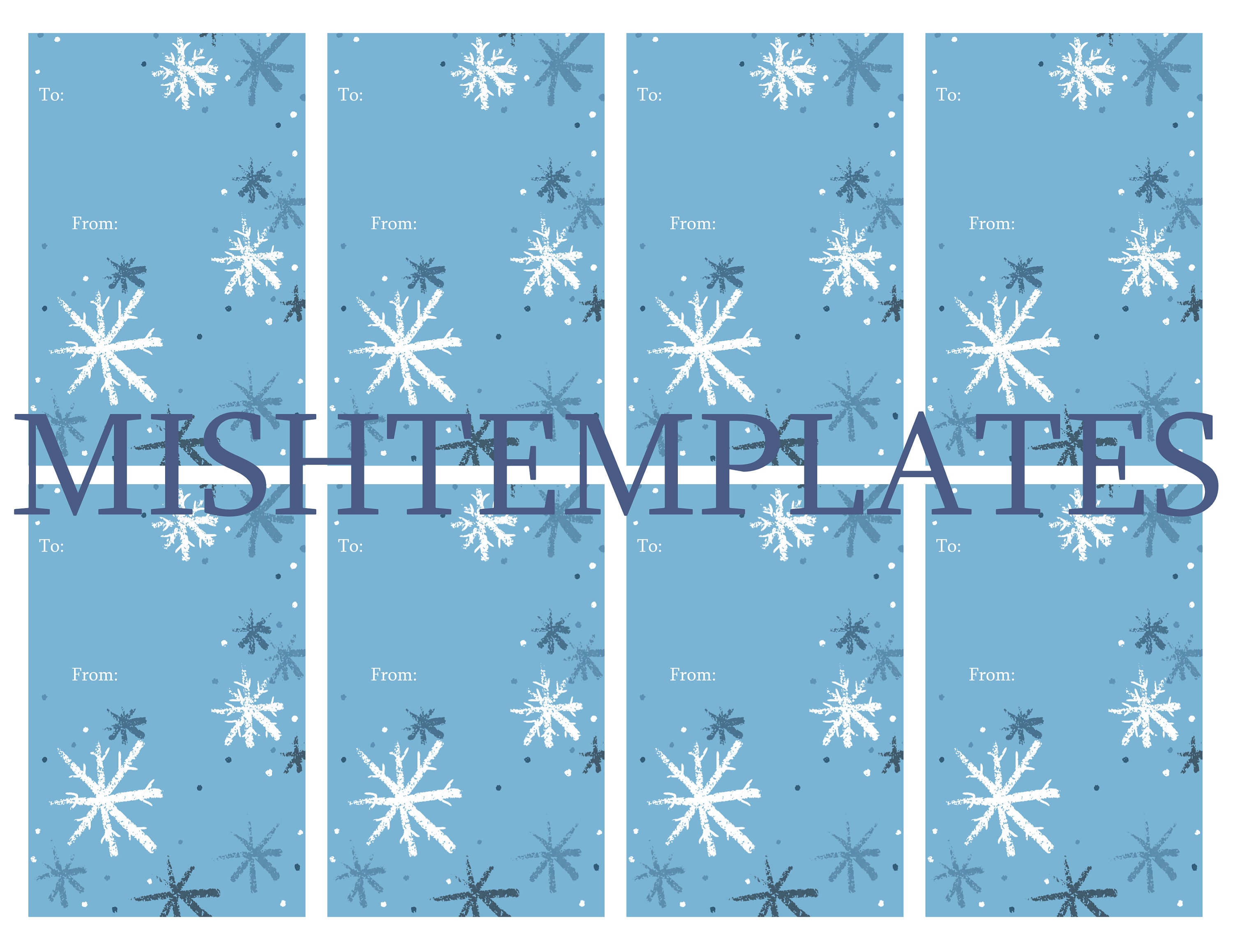 Winter Snowflake Printable Gift Tags Etsy