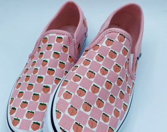 light pink checker vans