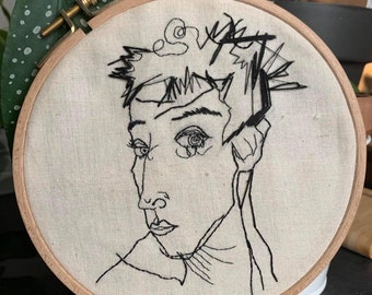 Egon Schiele embroidery