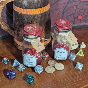 RPG Potion of Healing/Potion of Greater Healing Bottle D4 Shaker