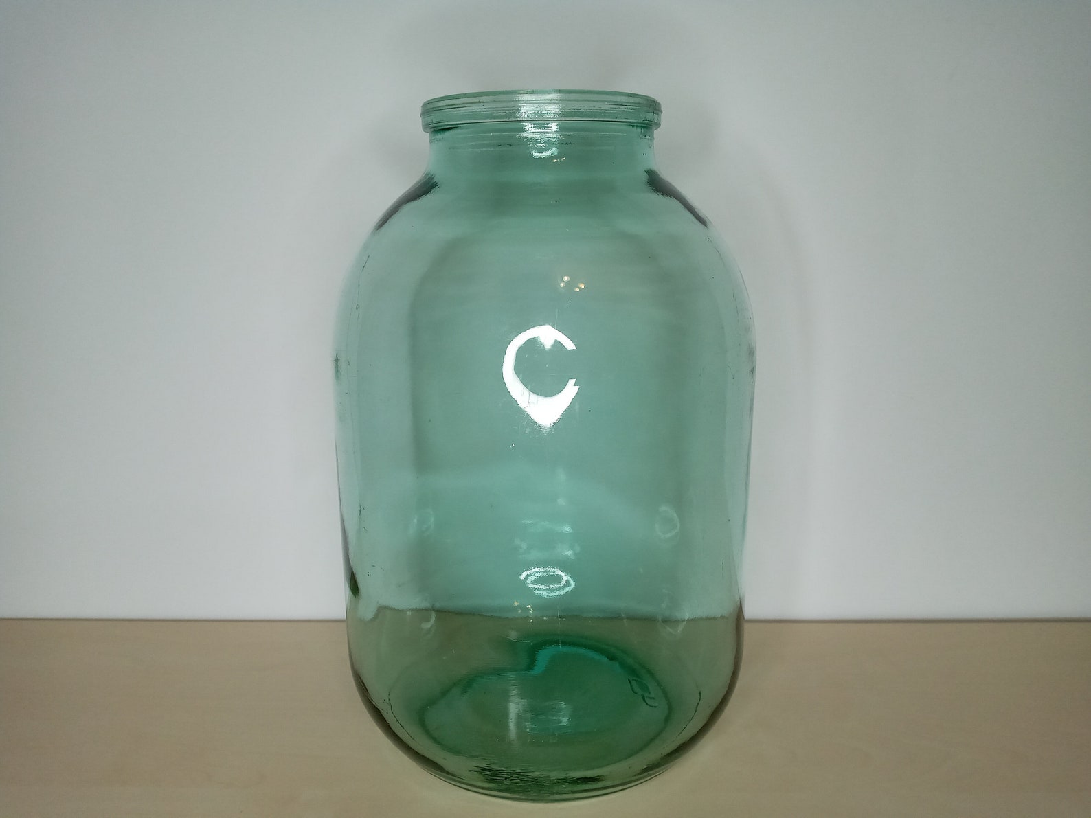 Antique large floor clear glass ukrainian vase. Jar flower Etsy