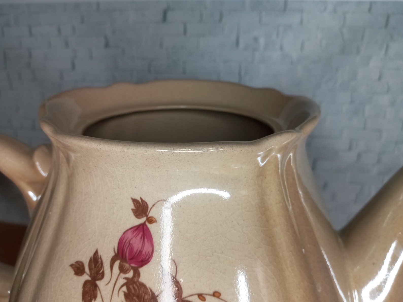 Vintage ceramic teapot. Tea kettle. Tea infuser. 3.3 liters Etsy