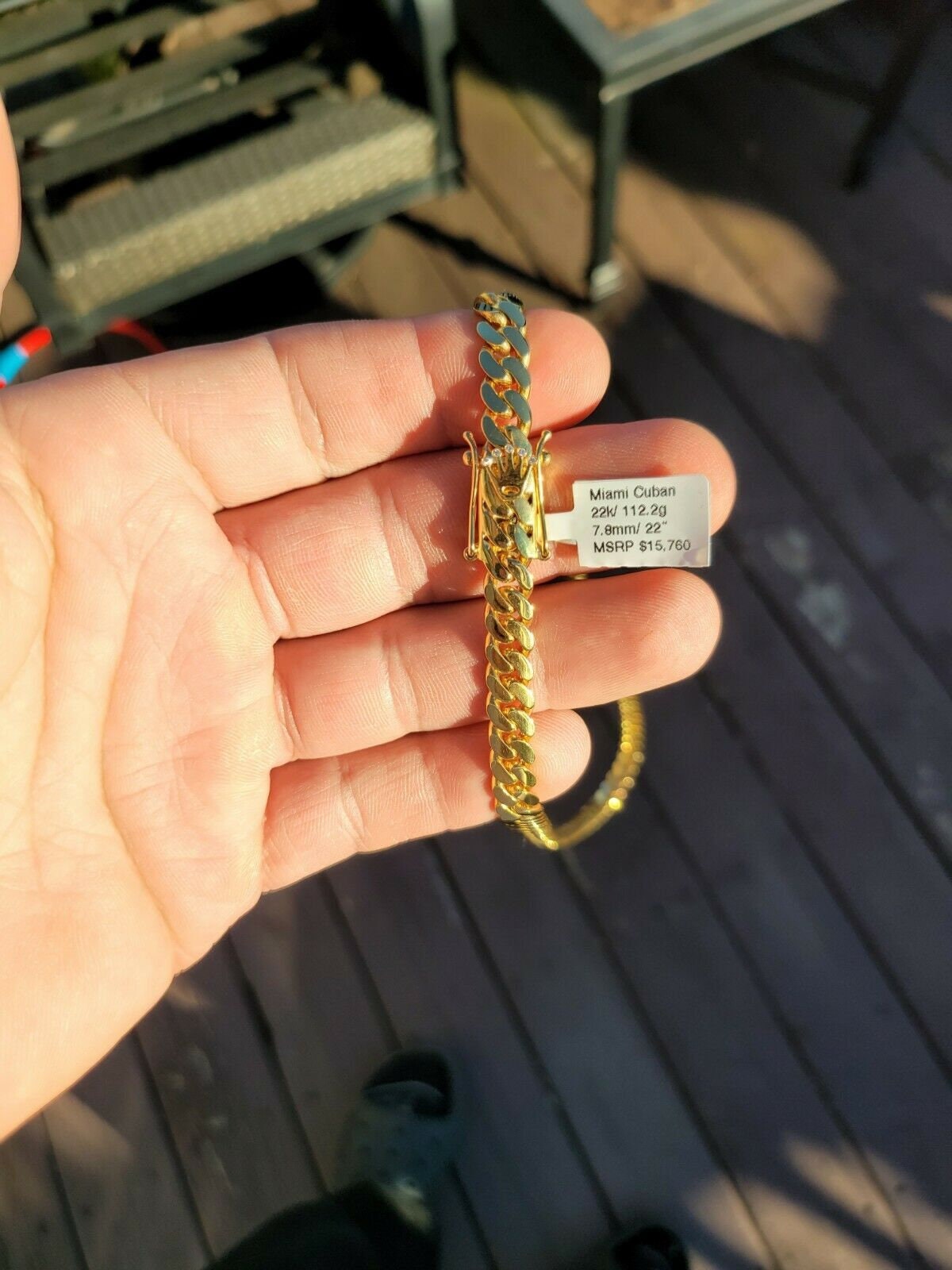 22k gold sale cuban link chain