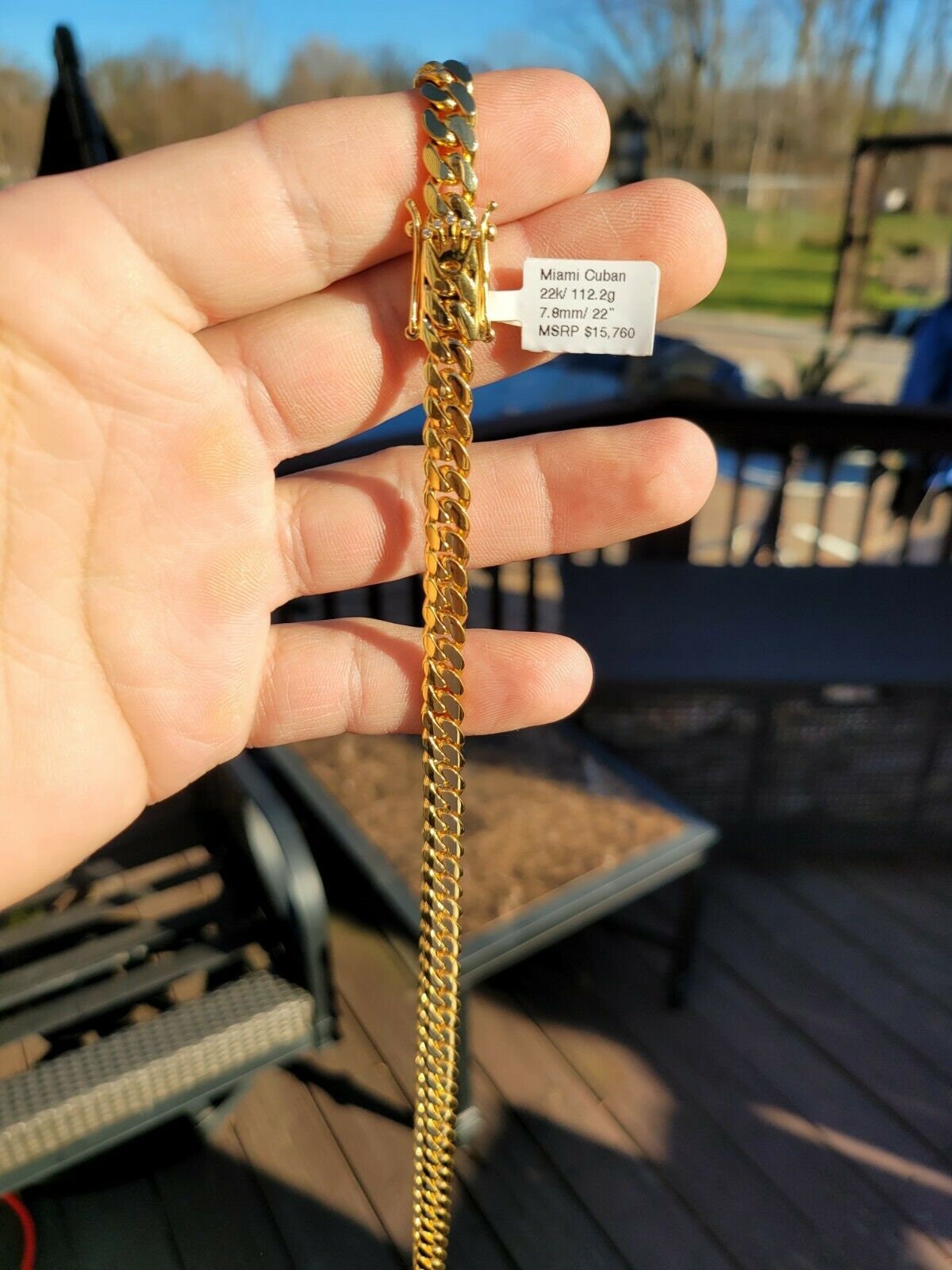 22 inch cuban link gold chain deals