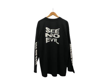 Y2k Badboy Sie sehen nichts Böses Langarmshirt - Größe XL
