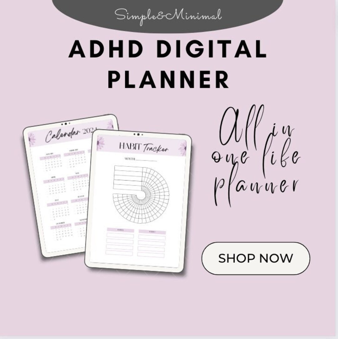 ADHD Digital Planner by an Adhder | Daily Goals, Saving Traker, Weigh ...