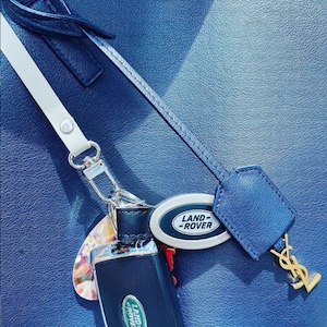 Gray Leather Key Leash w/ Silver or Gold Clips