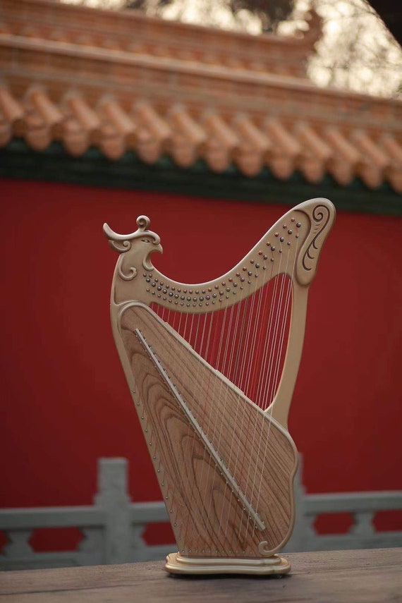 Double strung harp Chinese Konghou harp Handmade Pick up Etsy