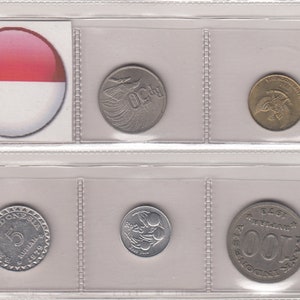Indonesian coin lot - 10 coins - 1971 through 2003