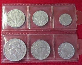 古いフランスの硬貨（フラン）の詰め合わせ - 貨幣学 - コレクション