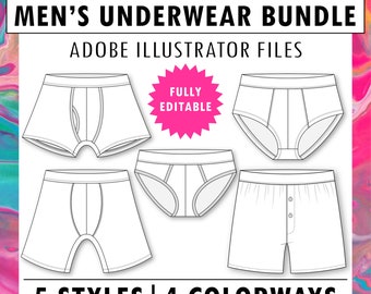 Mens Briefs Boxer Shorts Drawing Men Underwear CAD Sketch - Main Image