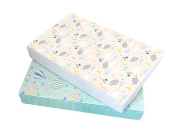 Lege babygeschenkdozen (PACK VAN 2) voor doop van pasgeborenen, kinderen, peuters en kinderen, verjaardagsfeestje, toekomstige moeder - genderneutraal - babyshower