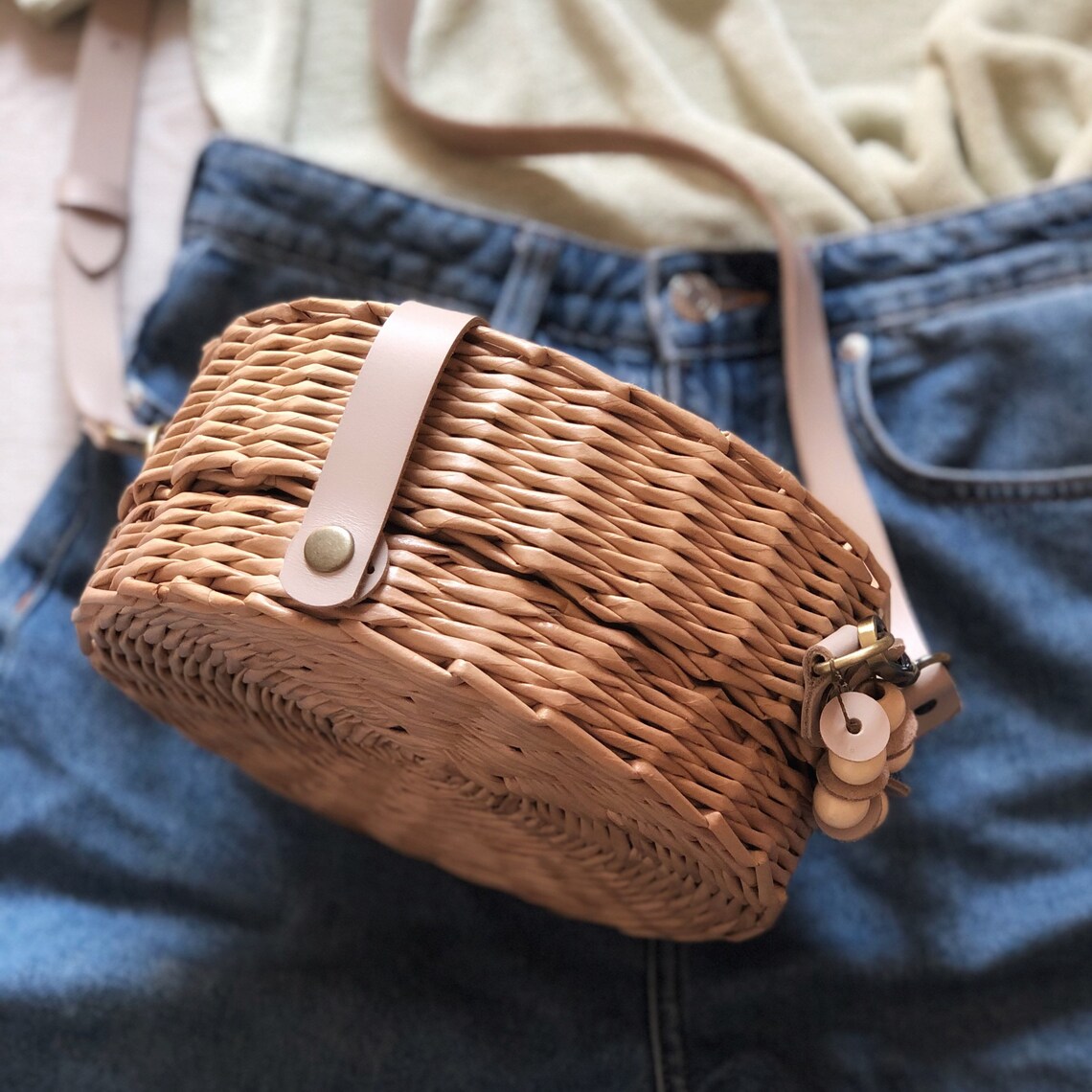 Round Wicker Purse