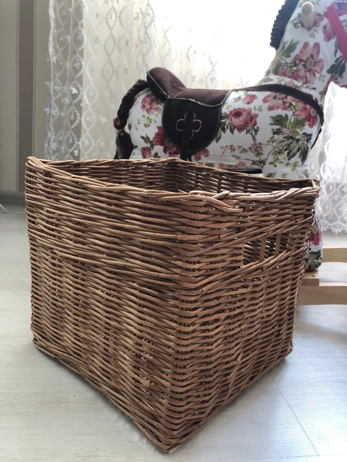 Cesta natural Caja de almacenamiento grande Organizador de | Etsy