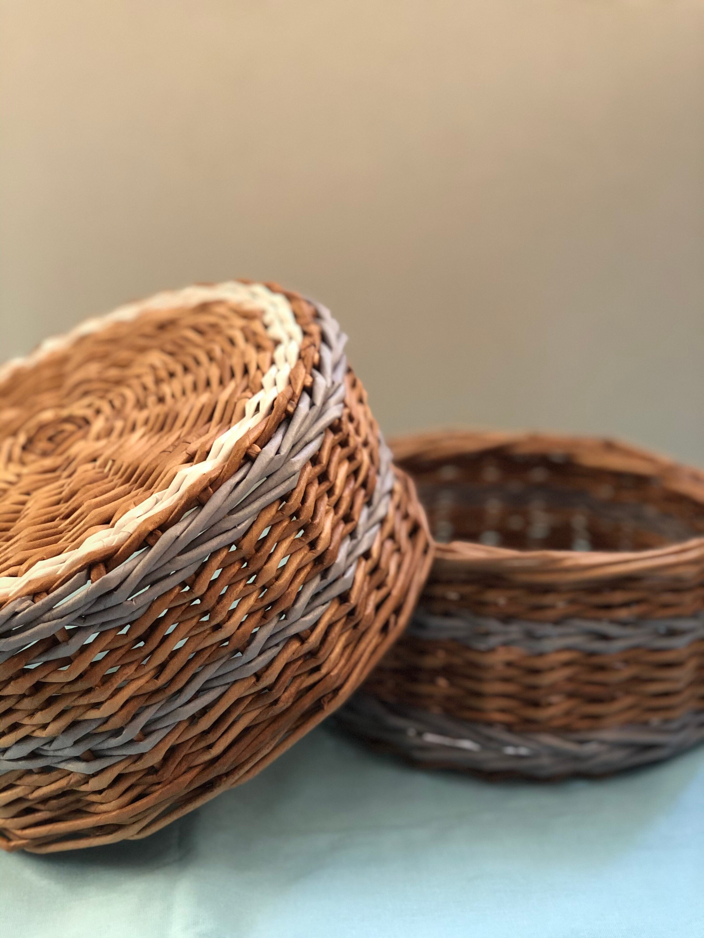 Cesta de mimbre para el almacenamiento Un conjunto de cestas | Etsy