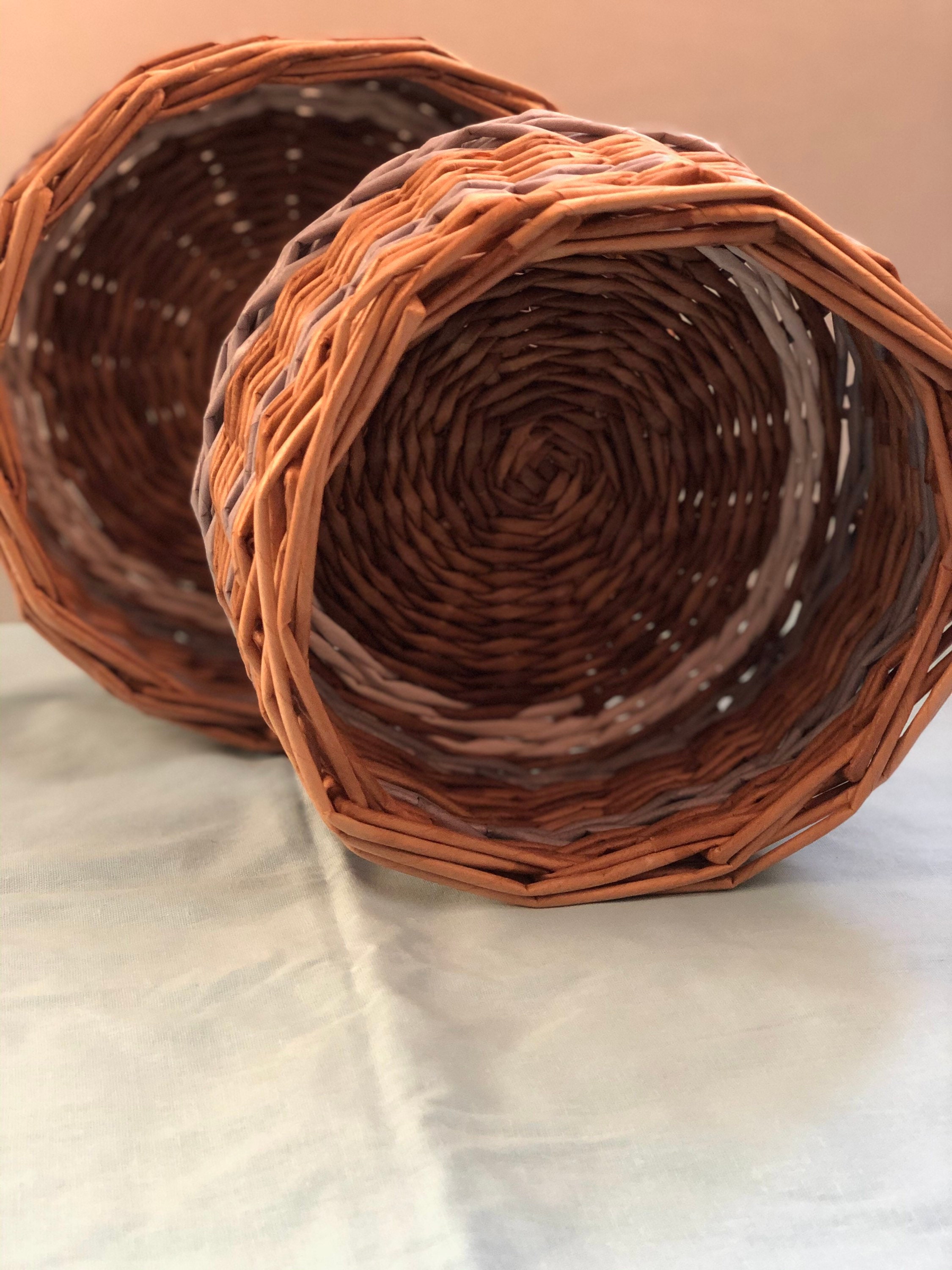 Cesta de mimbre para el almacenamiento Un conjunto de cestas | Etsy