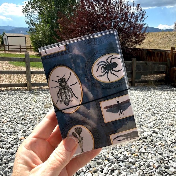 Insect Passport Traveler's Notebook with 3 Inserts | Laminated Travelers Journal |  Halloween Passport Journal | Mini Travelers Notebook